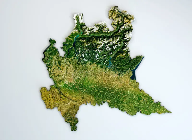 Mappa della Lombardia per rappresentare l'area operativa di SO.GE.PRA